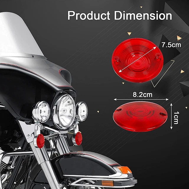 Turn Signal Light Cover Red Lens Fit For Harley Heritage Softail Touring 86-19