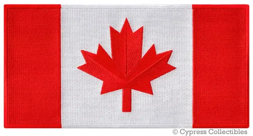 LARGE CANADA FLAG PATCH embroidered iron-on CANADIAN MAPLE LEAF applique