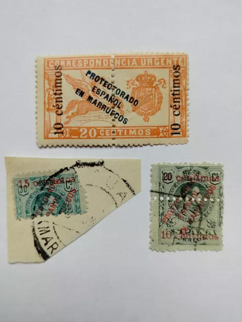 Marruecos Edifil 64, medio 65 (usados) y 66 ** MNH