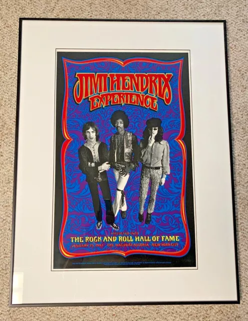 Jimi Hendrix Rock & Roll Hall Of Fame Induction Poster ~Gary Grimshaw ~ Rare!!!