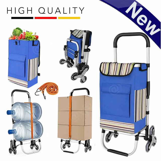 Folding Shopping Cart Stair Climber Grocery Cart on Wheels Dolly Utility US
