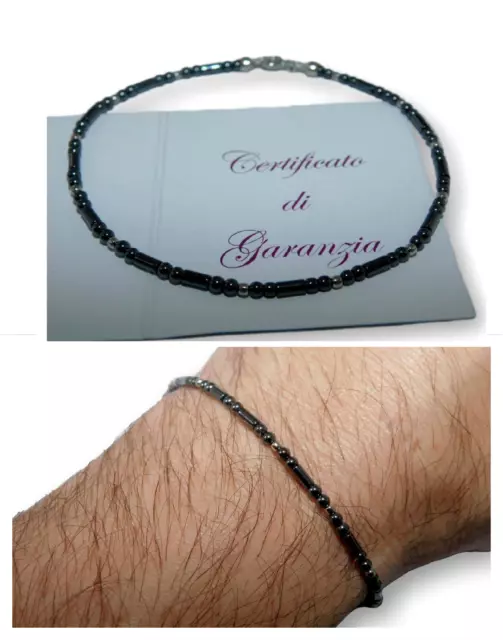 Bracciale da Uomo in Argento 925 Braccialetto con pietre dure naturali di donna