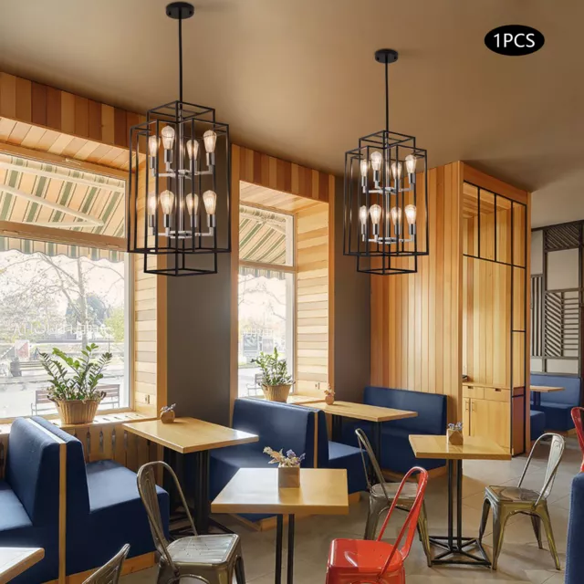 8-Light Industrial Ceiling Light Fixture Rustic Chandelier for Kitchen Bedroom