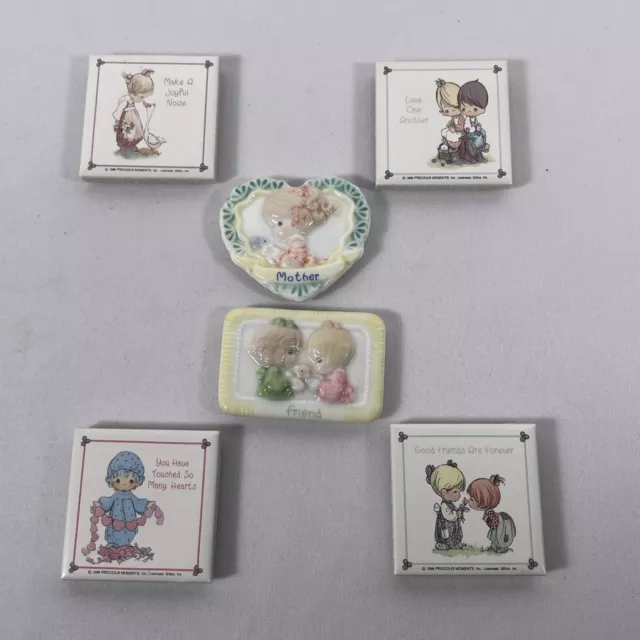 Lot of 6 Precious Moments Kitchen Refrigerator Fridge Ceramic Tile Magnets