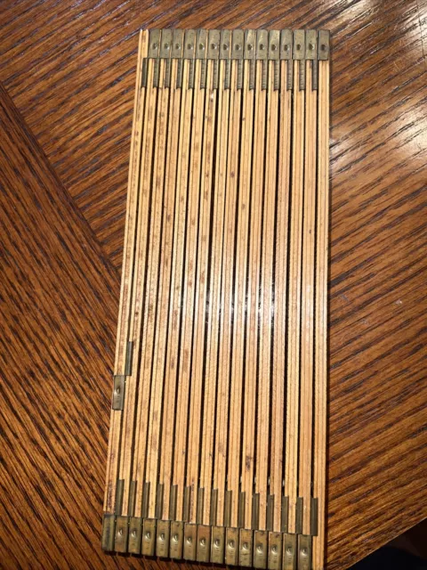 Vintage MASTER RULE INTERLOX Sliding Wood Tape Measure # 108