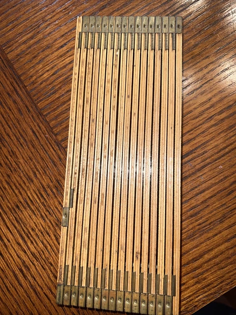 Vintage MASTER RULE INTERLOX Sliding Wood Tape Measure # 108