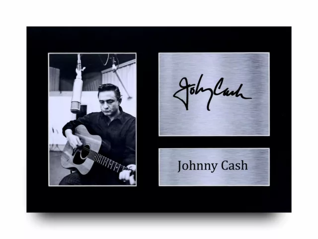 Johnny Cash Signed Printed Autograph A4 Photo Display Gift For a Pop Music Fans