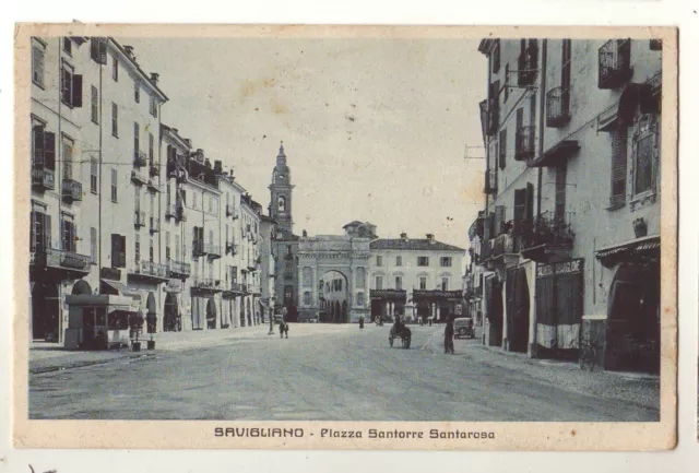 cartoline Savigliano(Cuneo),piazza Santorre Santarosa
