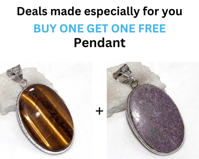 Tiger Eye, Purpurite Fresh Stock Deals Pendant Combo Set 2-2" GW
