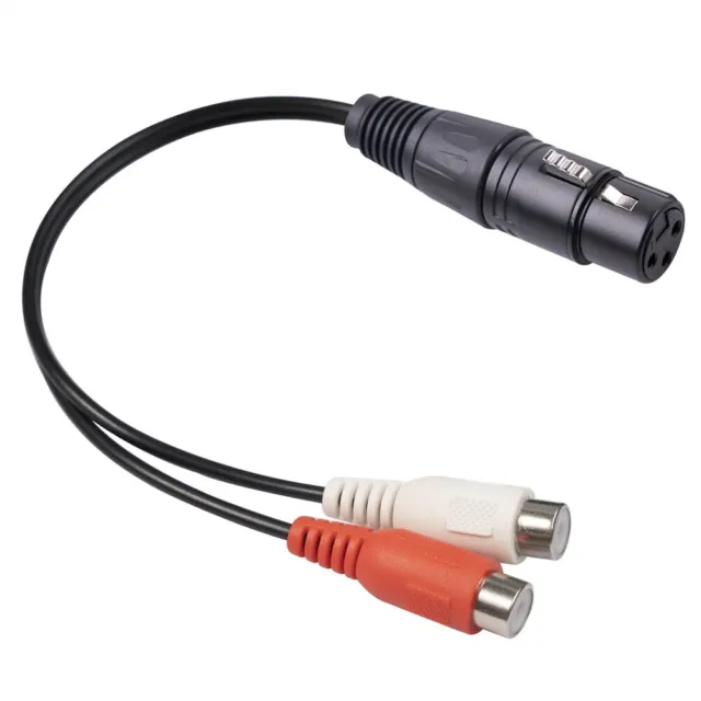 3 Pin XLR to 2 RCA Female Adapter Cable 20cm Enhanced Sound Connectivity