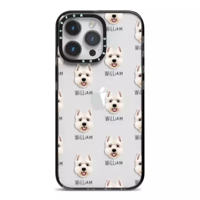 West Highland White Terrier Icon with Name iPhone Case for iPhone 15 14 13 12 11