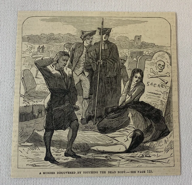 1880 Revista Grabado ~ Un Asesinato Discovered en El Tumba