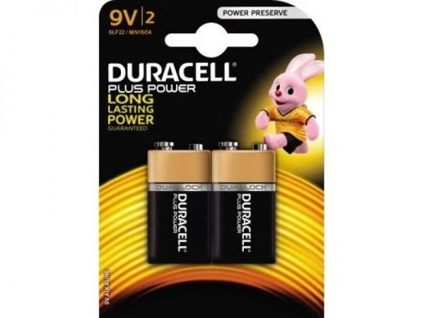 Pile Alcaline Duracell 6LR61  9V Plus Power Blister (paquet de 2)