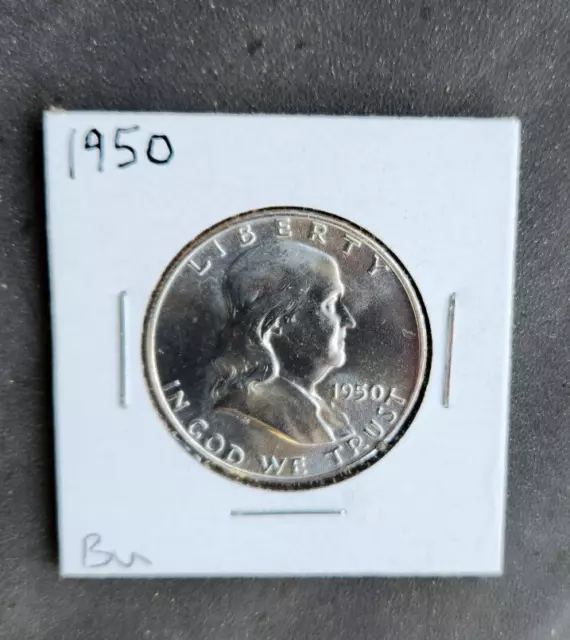 1950 Franklin Half Dollar - - 90% Silver  BU  UNCIRCULATED