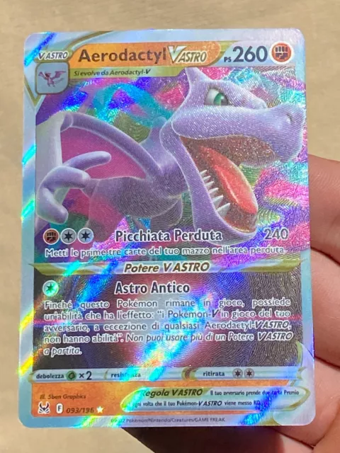 CARTE POKEMON ITA Aerodactyl VAstro 093/196 Origine Perduta Mint V