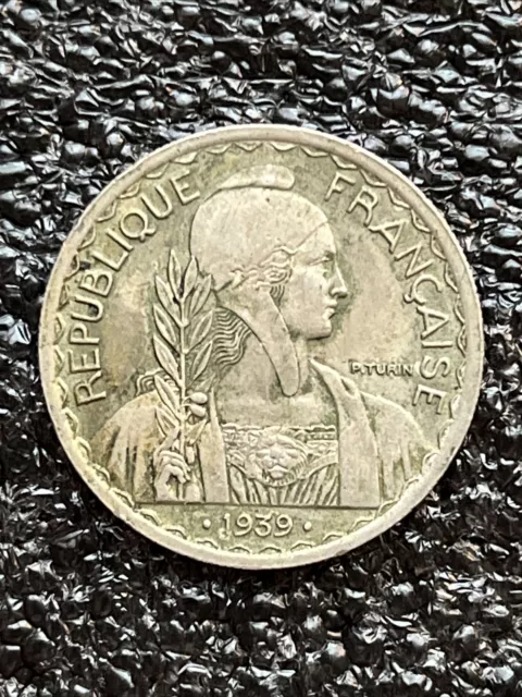 French Indochina Indo-China 20 Centiemes KM# 23 1939 ⚜️®🌎