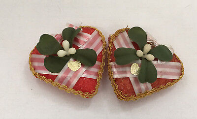 vintage shabby chic cottage  hand decorated vintage valentine glitter hearts