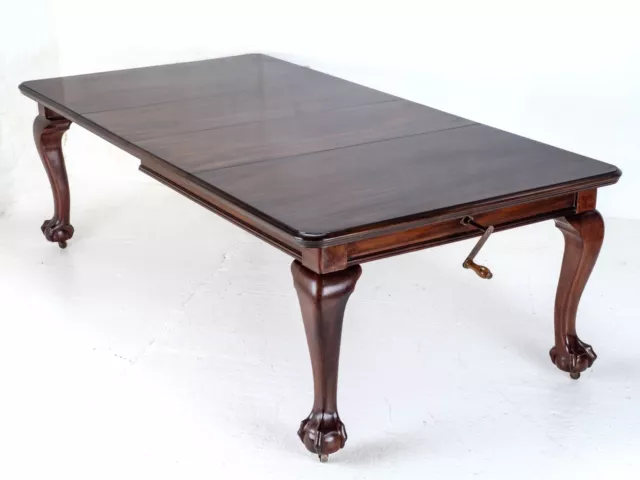Chippendale Victorian Mahogany 8ft Extending Dining Table Claw & Ball Feet C1870 2