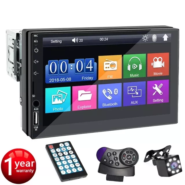 Autoradio universel 1Din écran tactile, MP5, Bluetooth, USB, CarPlay & Android A