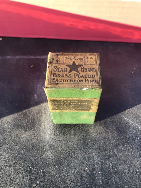 Vintage Brass Escutcheon Pins Star Brand One Pound New Old Stock
