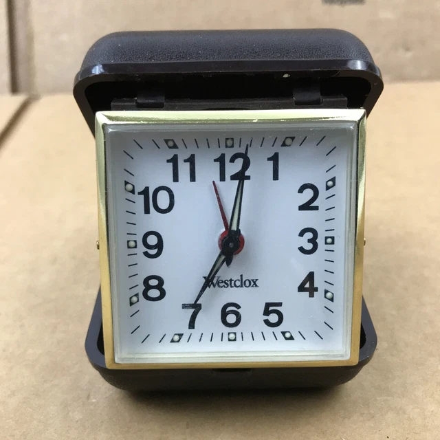 VINTAGE WESTCLOX TRAVEL Alarm Analog Clock WindUp Analog Pocket Clock
