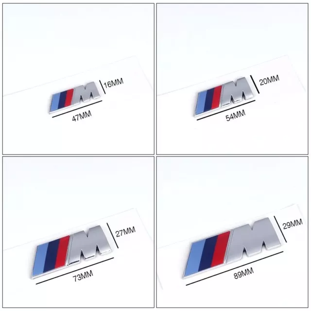 2x BMW M Emblem Set Logo Kotflügel chrom/silber Schriftzug