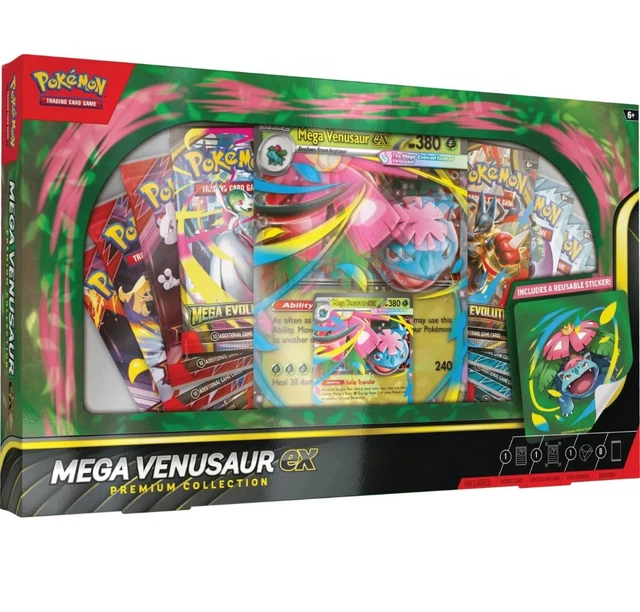 Pokemon TCG Mega Venusaur Ex Premium Collection – Factory Sealed Box, Evolutions Set, English
