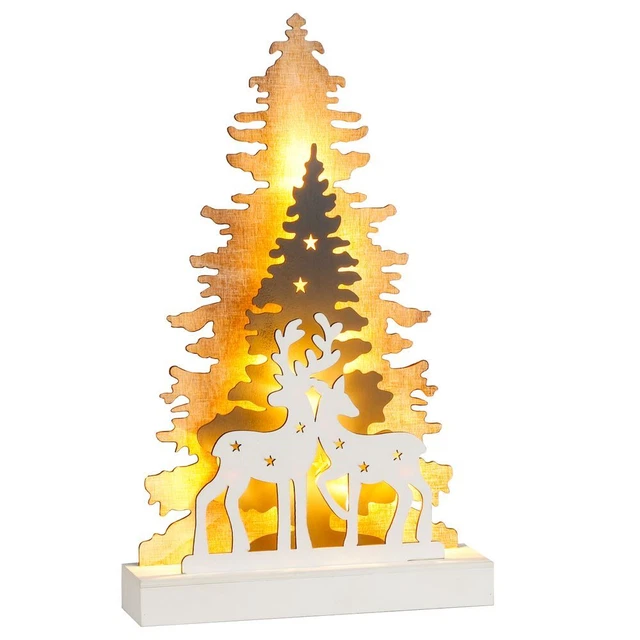 LED Weihnachtsbaum Silhouette Weihnachtsdeko Fensterbank Weihnachten Deko Holz