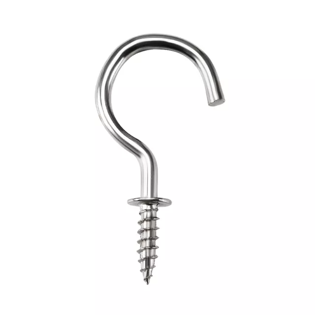 1.5" Screw Eye Hooks Self Tapping Screws Screw-in Hanger with Plate Silver 20pcs