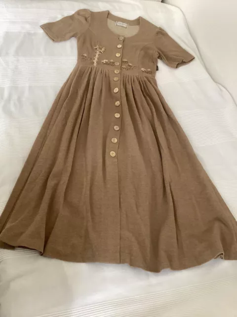 Cocolori Vintage Kleid Landhaus Tracht Gr 38 Baumwolle Seide Bw 40 L 125