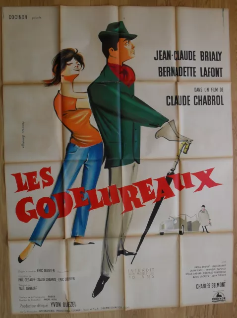 LES GODELUREAUX Bernadette Lafont affiche cinema originale 160x120cm '60 LITHO