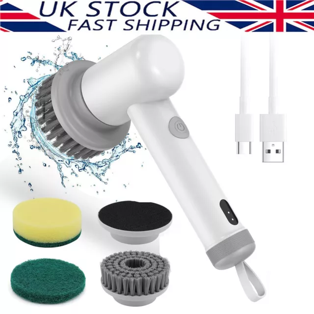 Electric Cleaning Brush 4-in-1 Handheld Kitchen Cleaner Cordless Spin Scrubber