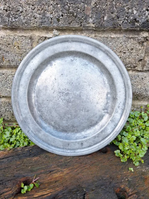 Antique 18th Century Irish Pewter Plates. 1730 . 9.5 Inch Diameter