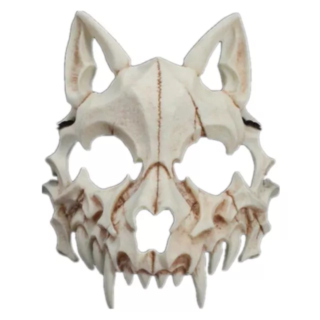 Skull Half-faced Wolf Mask Bone Costume Masquerade Halloween Props Cos
