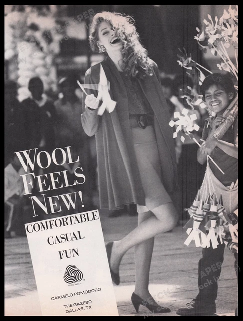 Pure Wool Clothing 1980s Print Advertisement Ad 1987 Street Flower Vendor Legs