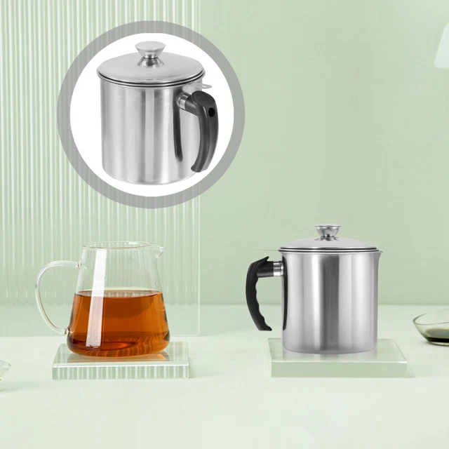 Grease Filter Pot Oil Storage Tank Kitchen Oil Container Oil Strainer Jug