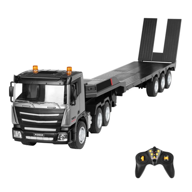 2.4GHZ RC SEMI Truck,9 Channel Electric Ultra-Long RC Flatbed Truck Toy ...