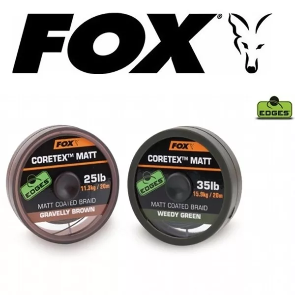 FOX TRECCIATO X TERMINALE CARP FISHING CORETEX MATT GREEN E BROWN  20mt