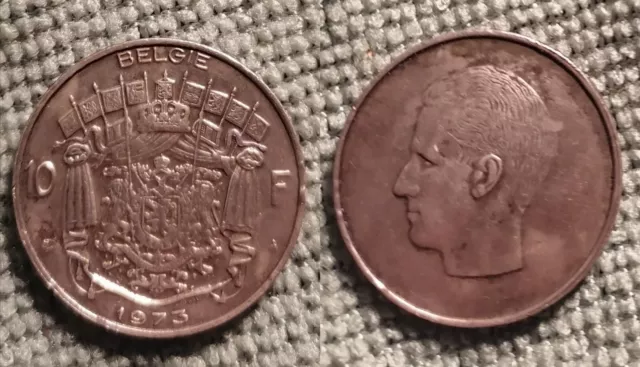 Belgique 10 Francs Baudoin Ier 1973 Légende Néerlandaise Belgie