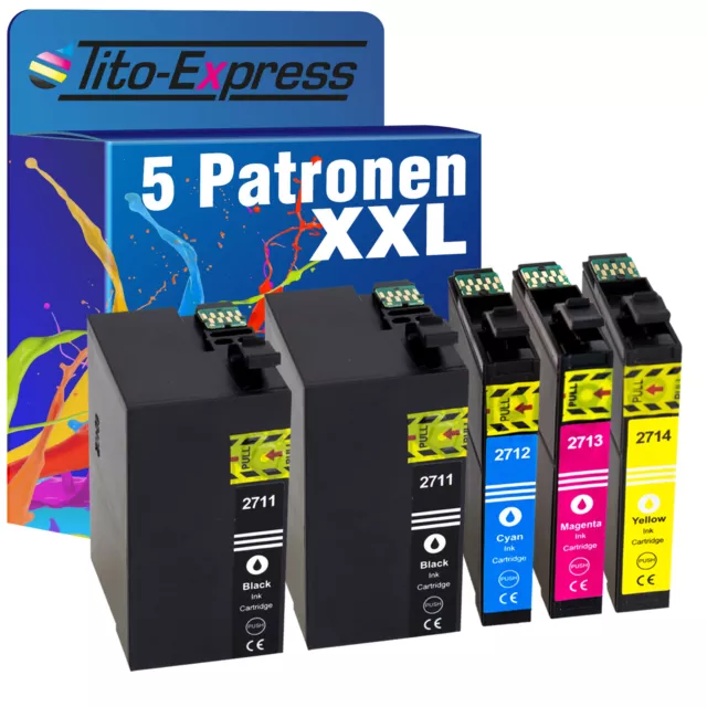 5er Set Patronen PlatinumSerie T2711-T2714 für Epson Workforce WF-3620 DWF WF-36