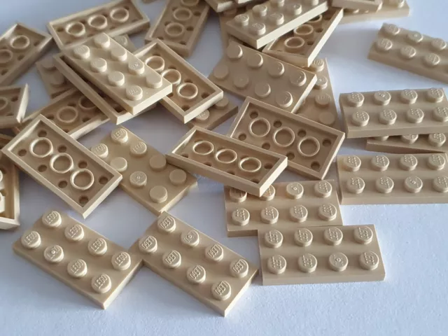 10 Lego Platten 2x4 beige tan NEU 3020