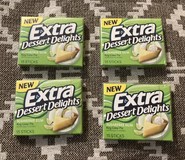 Wrigley’s Key Lime Pie Extra Dessert Delights Chewing Gum Sealed 4 New Packs