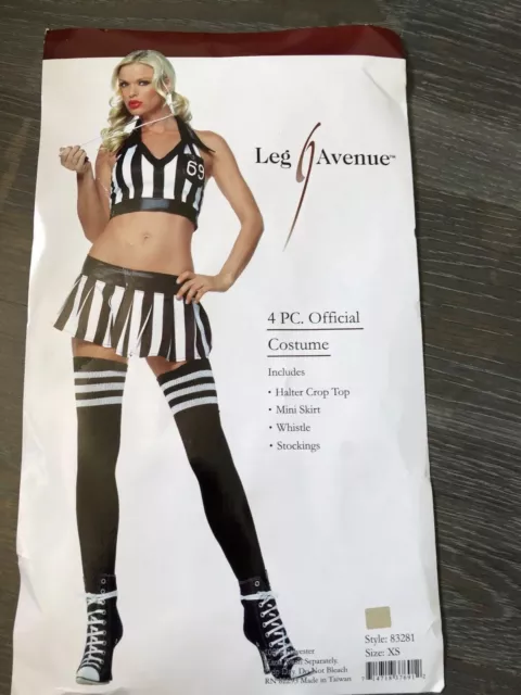 NWT Leg Avenue 4-Pc Sexy Sports Official Referee Costume Football Basketball XS