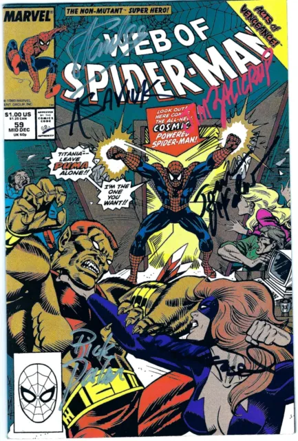 Web Of Spider-Man #59~Signed Stan Lee~Saviuk~Williams~Salicrup~Parker~Marvel~Coa