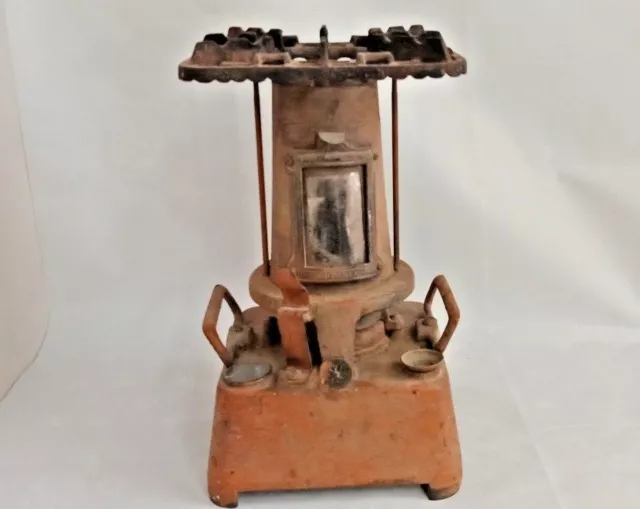 Vtg Old Single Wick Sad Iron oil Stove Beatrice TM 1951 Cast Iron body England Vtg Old Single Wick Sad Iron oil Stove Beatrice TM 1951 Cast Iron body England