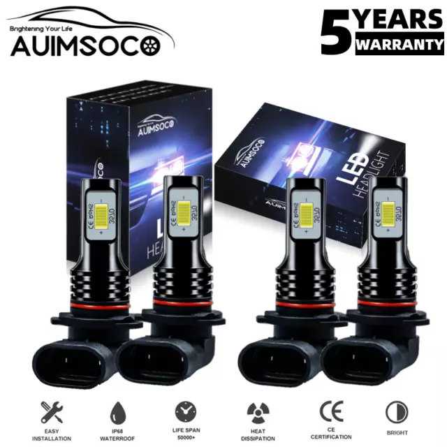 9005+9006 LED Headlight Super Bright Bulbs 8000K White 330000LM High/Low Beam