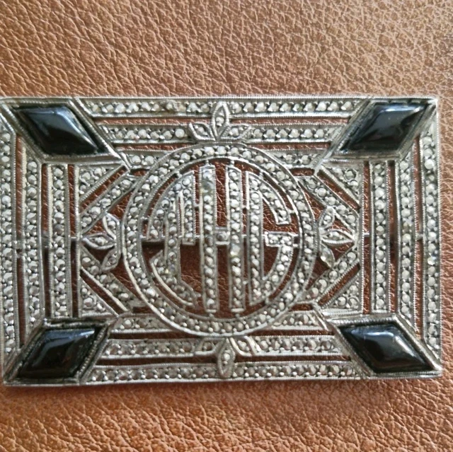 Broche Vintage Léa Stein - Losange Géométrique En Celluloid - Signée Western Germany - Occasion