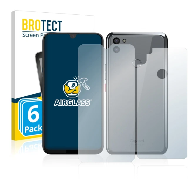 Pellicola Protettiva In Vetro Ibrido Brotect Per Gigaset GS5 (Fronte + Fotocamera) – Durezza 9H, 3 Pezzi
