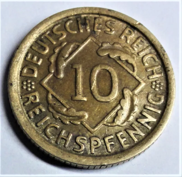 Weimarer Republik 10 Reichspfennig 1925 D - Korn-Ähren - vz / xf