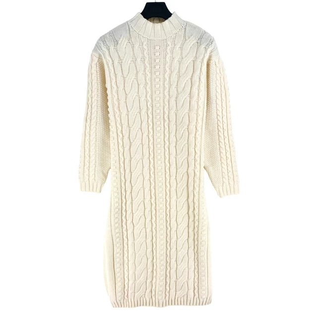 Robe Pull Gris Taille 40 Femme Shein - Longueur Midi, Manches Longues, Acrylique, Occasion Très Bon état